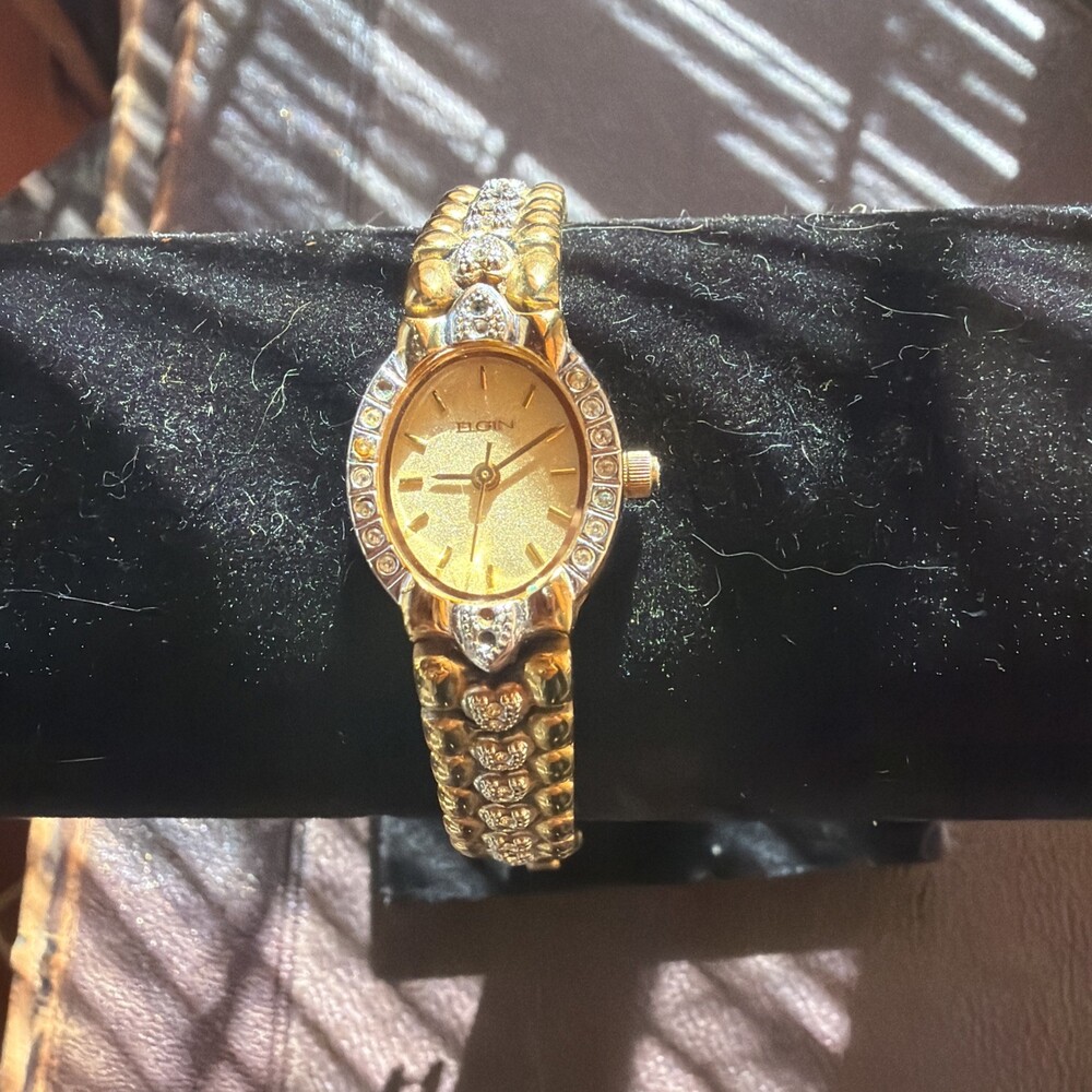 Adorable Vintage Elgin Women’s Watch with Hearts - Two Toned